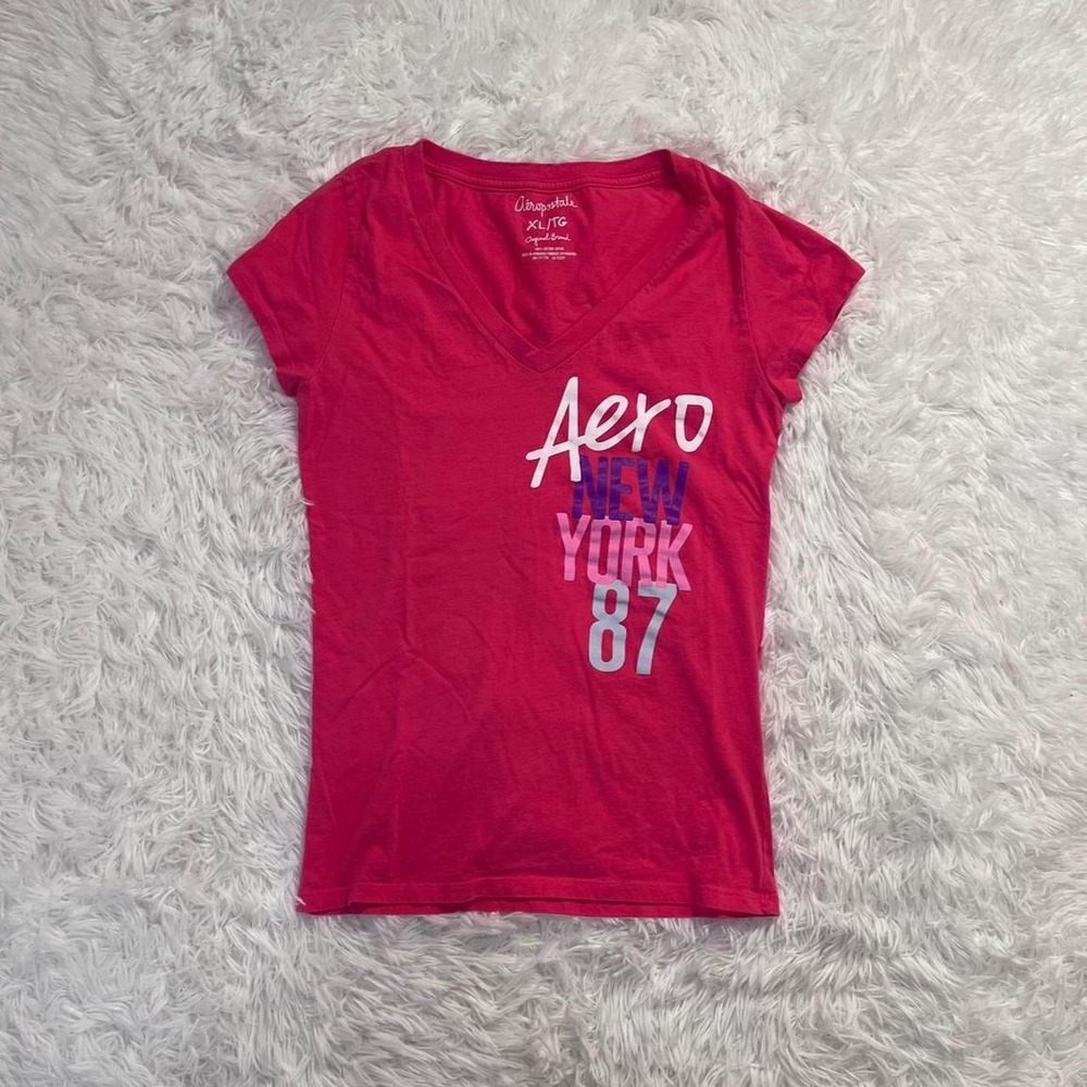 y2k vintage aeropostale hot pink graphic top xl